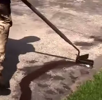 Driveway crack sealing