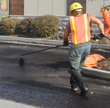 Applying Parking Lot Tack Coat