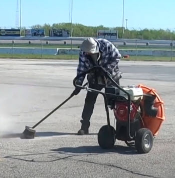 Cleaning Asphalt Parking Lot Before Sealcoating