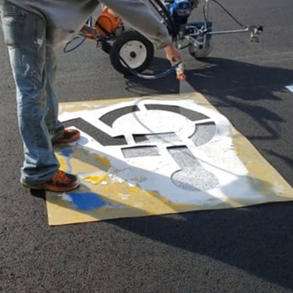 Painting handicap parking spot